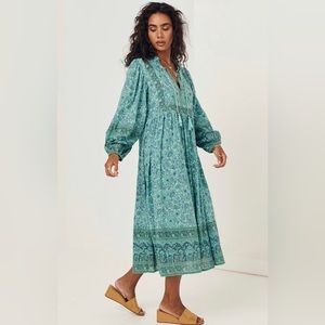 Spell & The Gypsy Collective Sundown Boho Dress in Turquoise